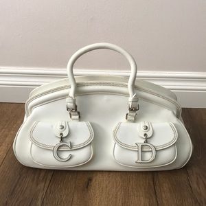 Authentic Christian Dior White Handbag